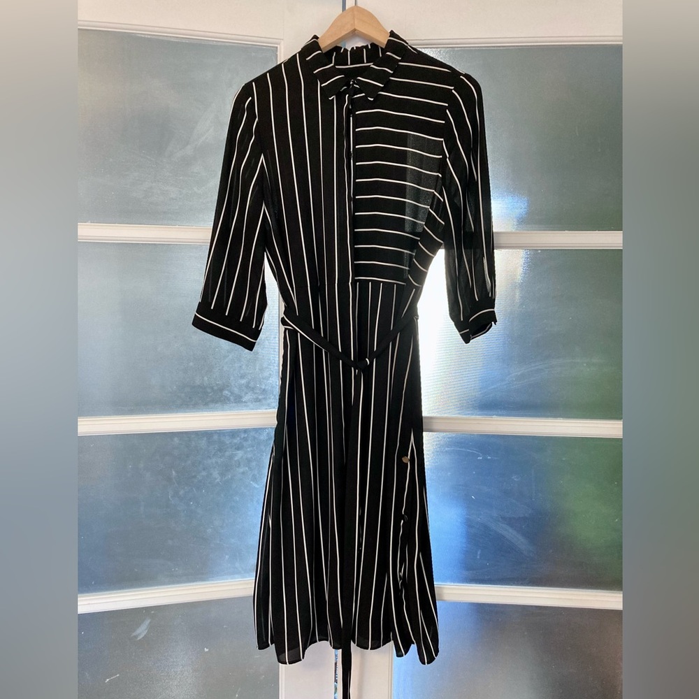 Belted stripe shirt dress size 10